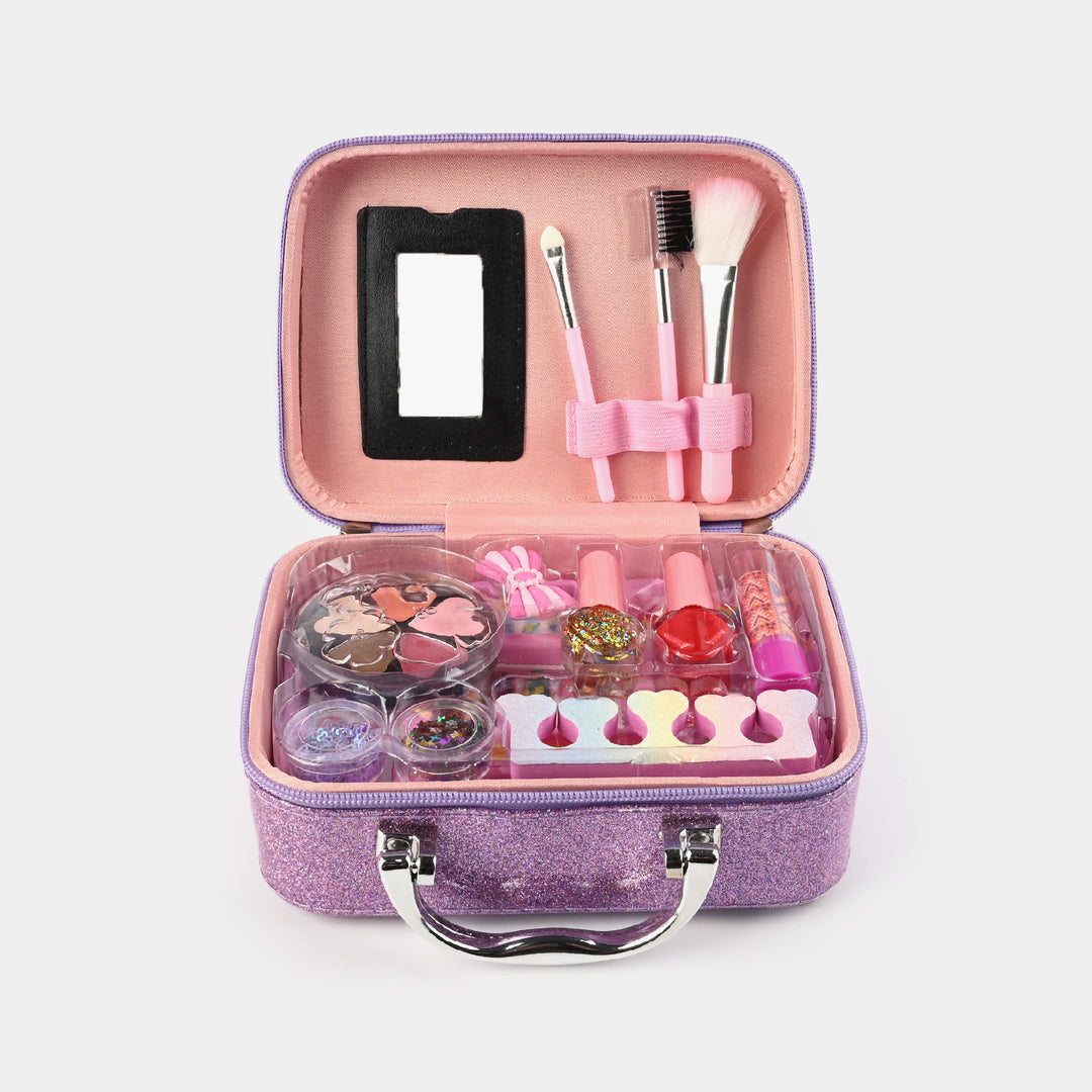 Makeup Kit Toy for Girls – Mermaid Style Beauty Set Bag (Pink & Purple, Ages 3+)